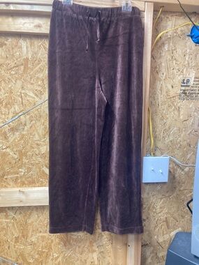 BOBBY BROOKS/Brown  Velvet Wide-Leg Lounge Pants